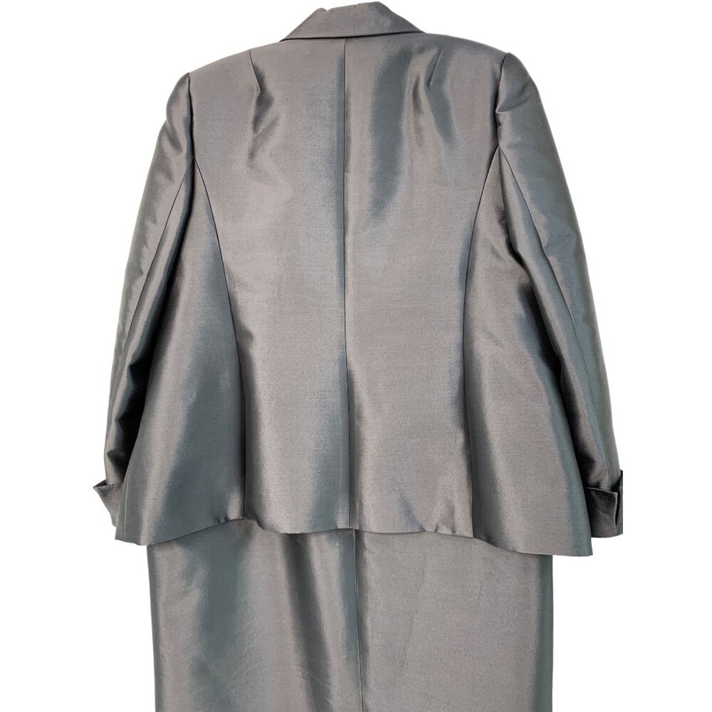 VTG Kleinfeld Formal 2 Piece Mother Bride Satin Maxi + Jacket Gray Size 2X 7326 - Picture 15 of 15